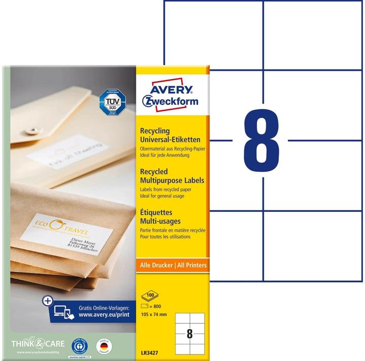 Actual product image Avery Recycling Universal Labels