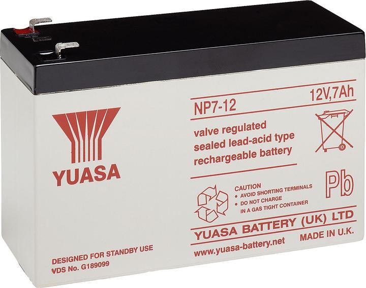 Actual product image Yuasa Lead battery (12 V, 7000 mAh)