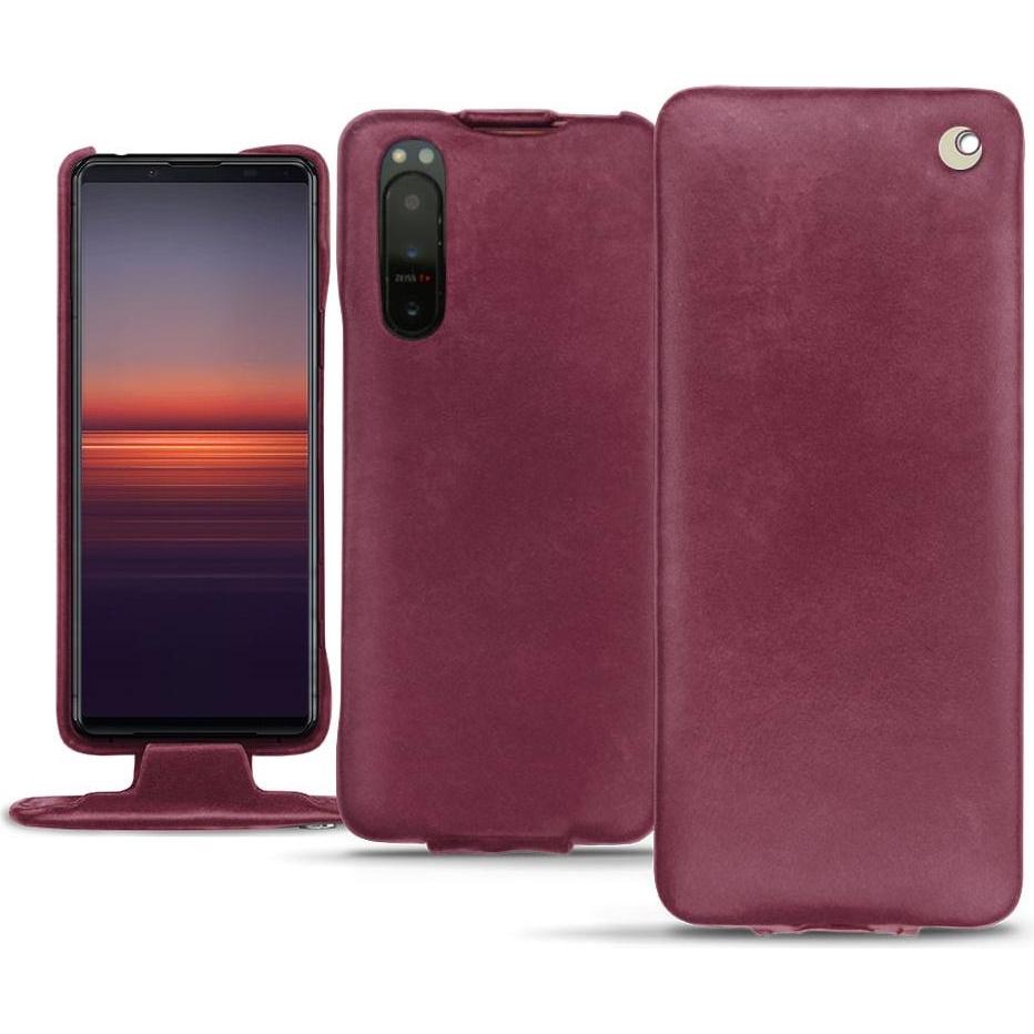 Noreve Lederschutzhülle vertikal (Sony Xperia 5 II), Smartphone Hülle, Violett