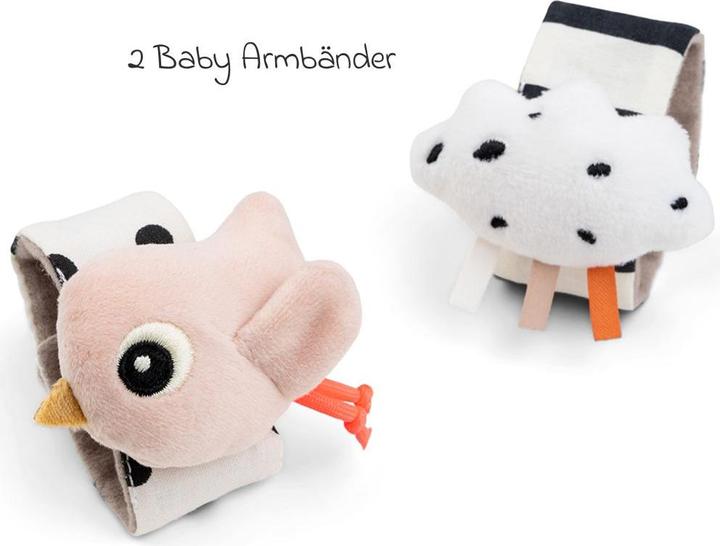 Actual product image Done by Deer Rasseln & Greiflinge Rasselarmband 2er Pack - Happy Clouds -