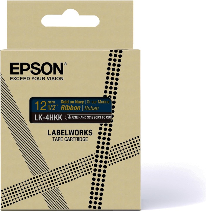 Actual product image Epson Label Cassette Lk-4hkk (1.20 cm, Blue)