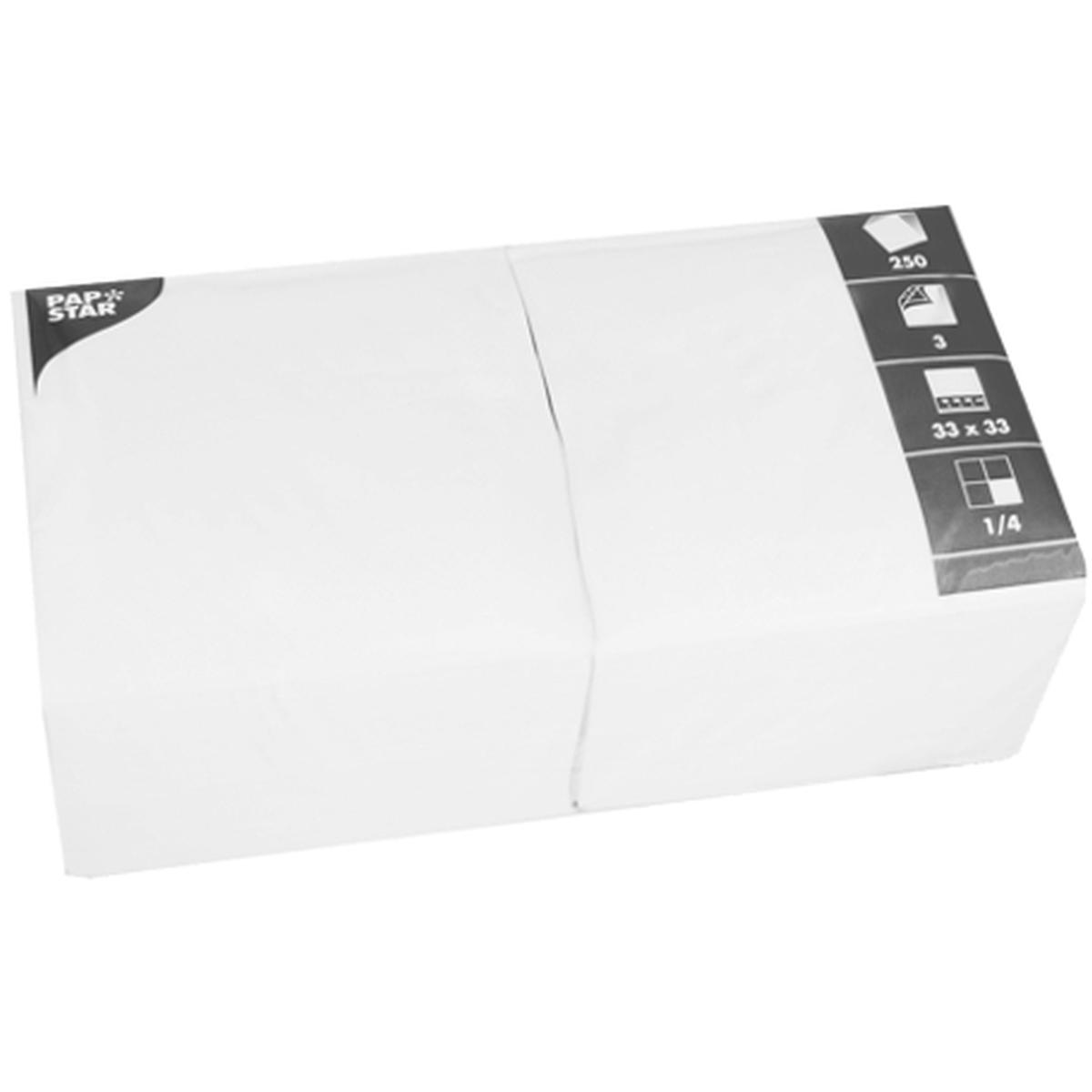 Papstar, Servietten, Servietten (250 x, 33 x 33 cm)