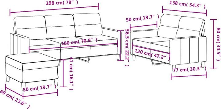 Produktbild vidaXL Gerald (2-Sitzer, 3-Sitzer)