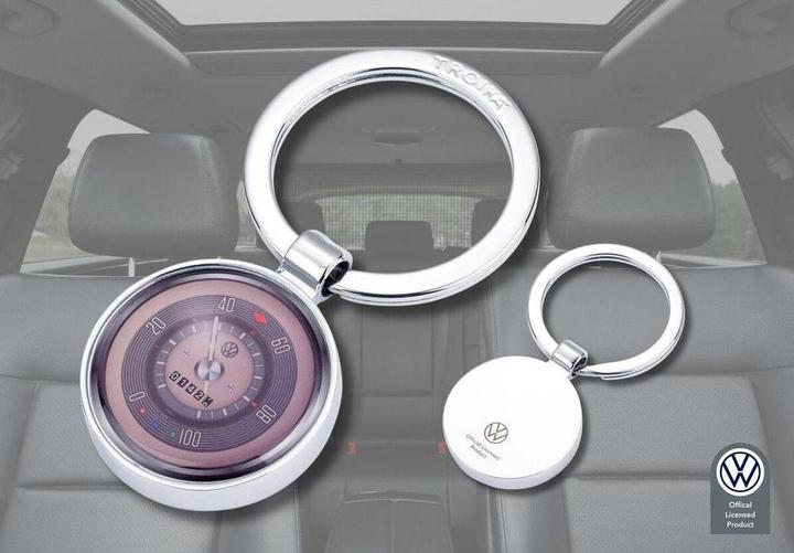 Image du produit Troika VW RETRO TACHO Porte-clés rond, argenté/multicolor