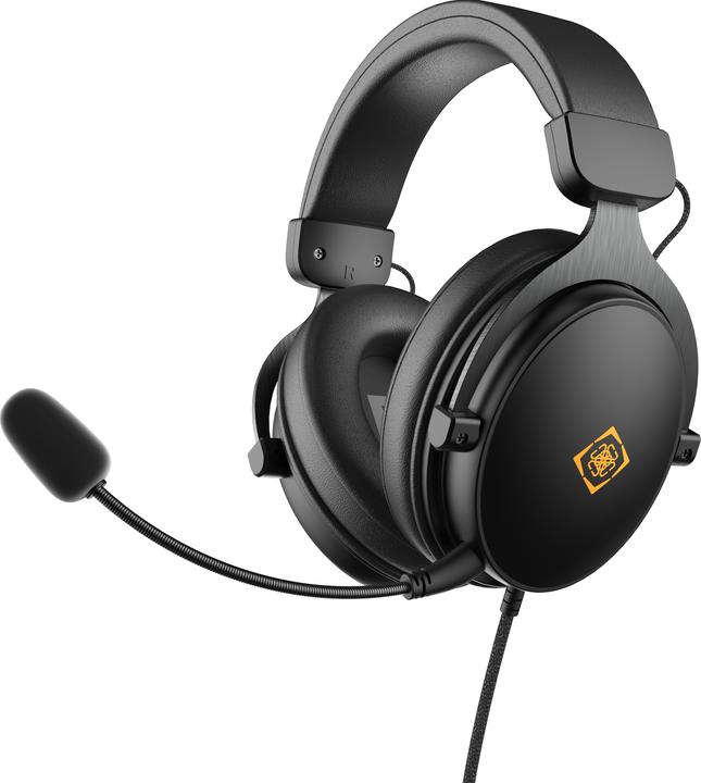 Deltaco Headset Gaming Proteinleder,3,5-mm-Anschluss schwarz (Kabelgebunden)