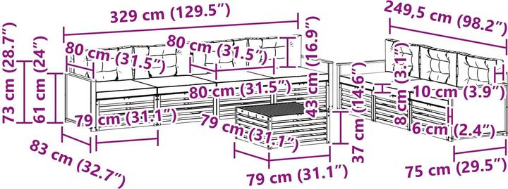 Produktbild vidaXL Outdoor-Sofa