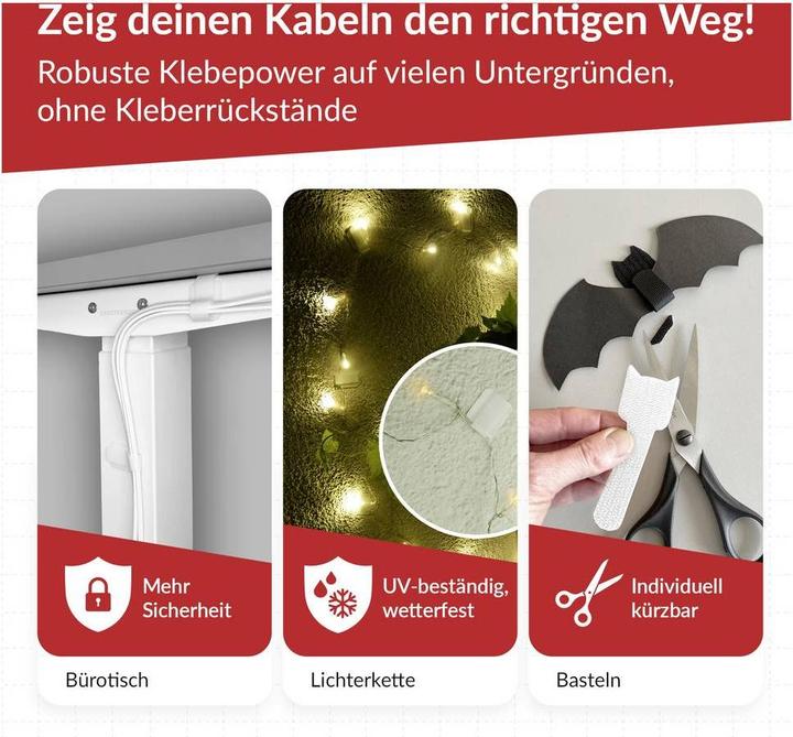 Productafbeelding Label-the-cable LTC Wandklittenband, pak van 10 stuks. (Klittenband kabelbinder, 90 mm, 10 Pcs.)