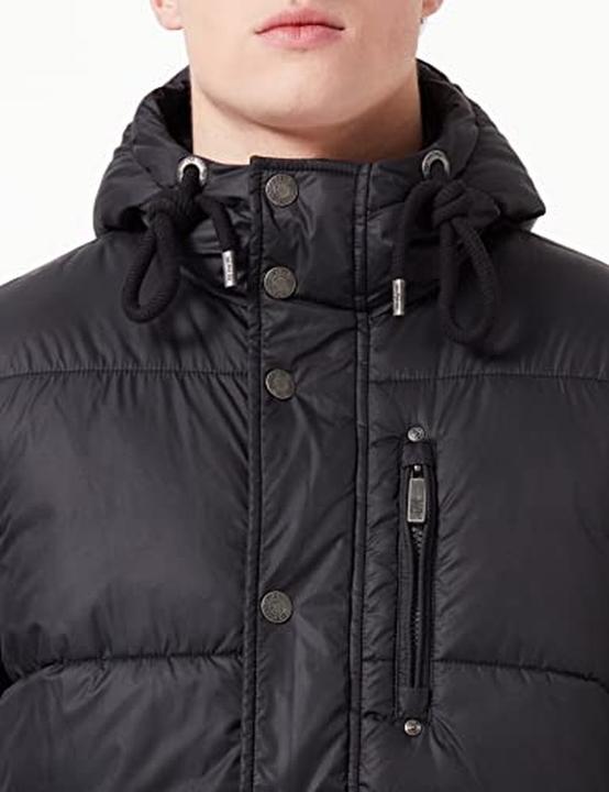 Actual product image MO Stylish Winter Jacket with Logo Buttons, Hood, and Pockets