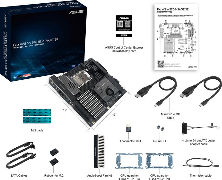 Immagine prodotto ASUS PRO WS W890E-SAGE SE (INTEL,4710,DDR5,EBB) (LGA 4710, SoC Intel)