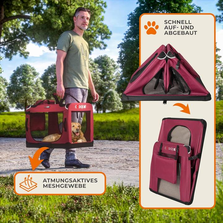 Produktbild Cadoca Faltbare Hundetransportbox XL für Auto und Reisen (Hund, Faltbar, Waschbar)