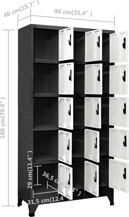 Produktbild vidaXL Schliessfachschrank (90 x 40 x 180 cm)