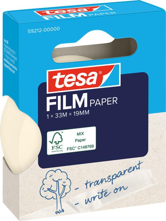 Produktbild tesa tesafilm Papier Klebeband 33m 19mm 1 Rolle Faltschachtel (19 mm)
