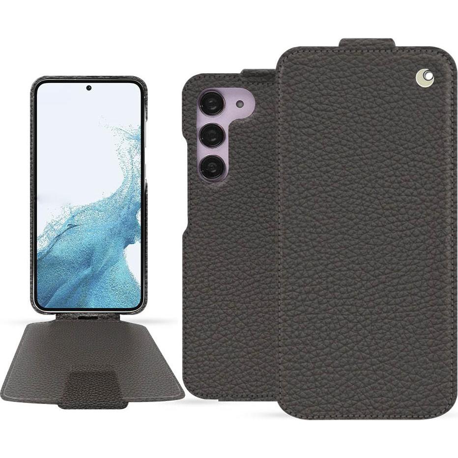 Noreve Lederschutzhülle vertikal (Samsung Galaxy S23), Smartphone Hülle, Grau
