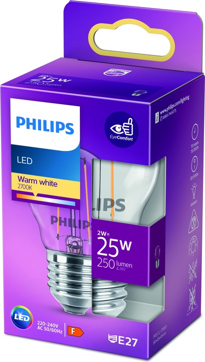 Actual product image Philips Lamp (E27, 2 W, 250 lm, 1 x, E)