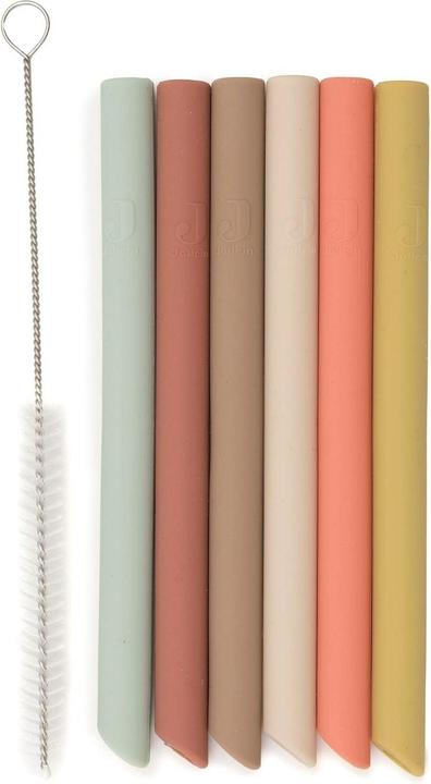 Jollein Strohhalm Silikon – Mixed Shades 6 Stück, Mehrfarbig (6x)