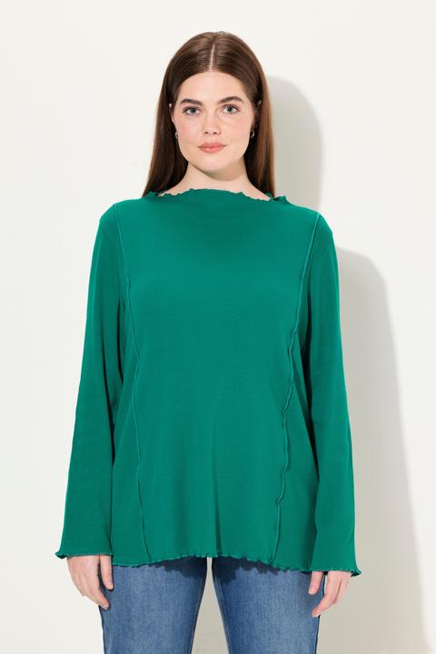 Produktbild Ulla Popken T-Shirt, Rippjersey, Stehkragen, Langarm (50, 52)