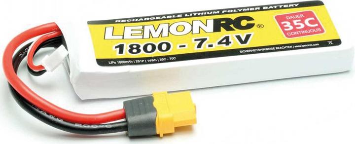 Actual product image Pichler LEMONRC XT 1800 - 7.4V (35C) Lipo Battery (7.40 V, 1800 mAh)