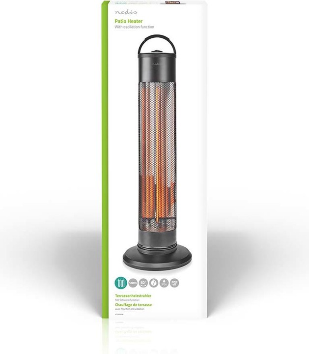 Immagine prodotto Nedis HTPA20EBK riscaldatore radiante nero (1200 W)