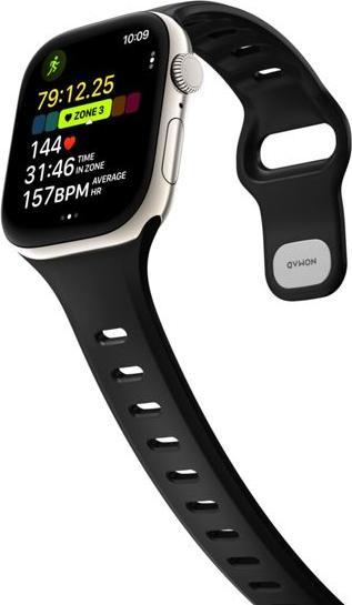 Actual product image Nomad Tempo Band 42mm Black (18 mm, compression moulded, PFAS-free FKM fluoroelastomer)