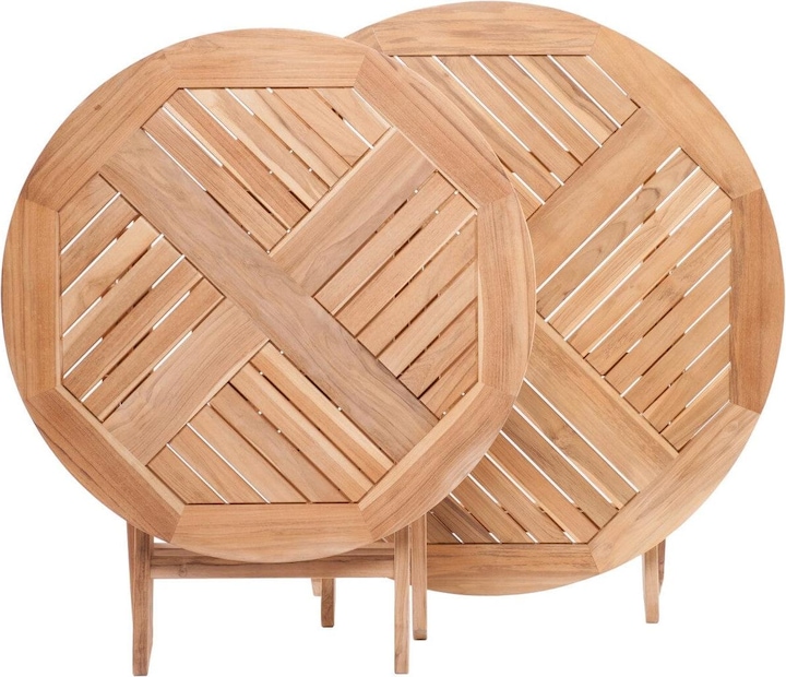 Image du produit Zebra Poker Table repas pliante Ø 70cm en teck (70 cm)