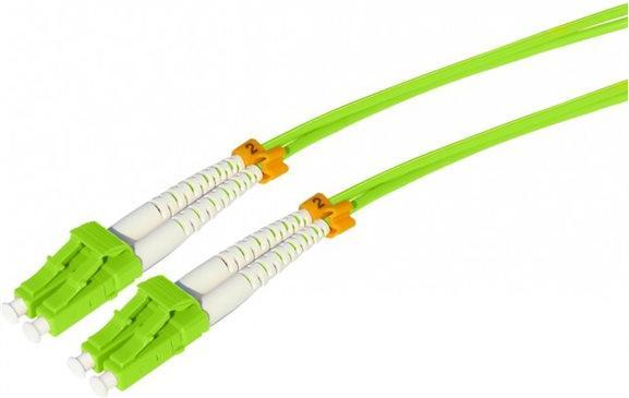 Actual product image Tecline Fibre optic patch cable HD, 50/125 µm, multimode, OM5 fibre, LC duplex male/male, lime green, 5.0 m (LSOH, 5 m)