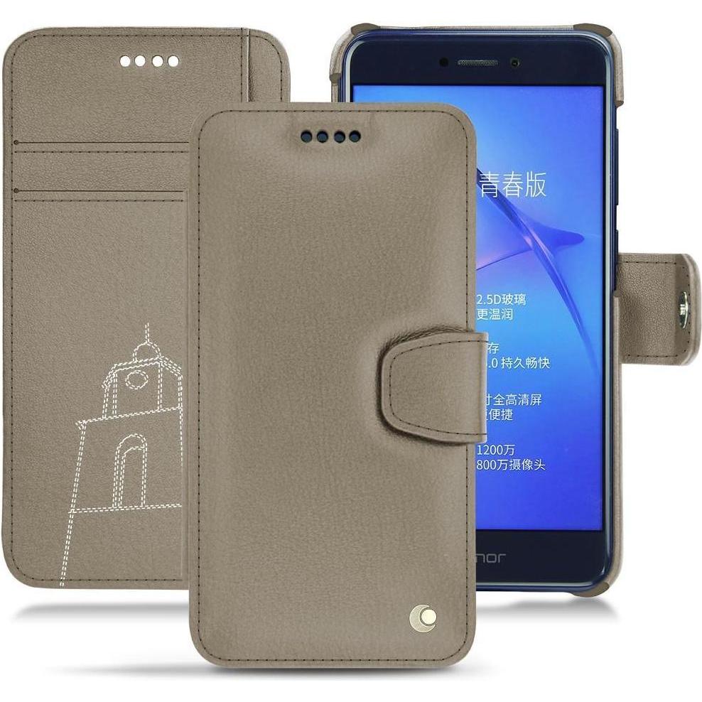 Noreve Lederschutzhülle Wallet (Huawei P8 Lite (2017)), Smartphone Hülle, Beige
