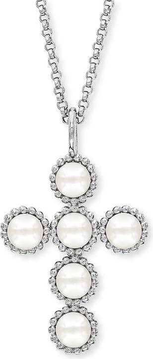 Engelsrufer Glory Kreuz Halskette (925er Silber, Perle, 42 cm)