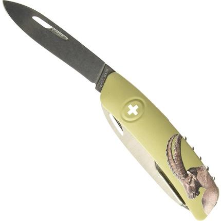 Immagine prodotto Swiza Coltello svizzero, acciaio 440, chiusura di sicurezza, 12 funzioni, antiscivolo color oliva S