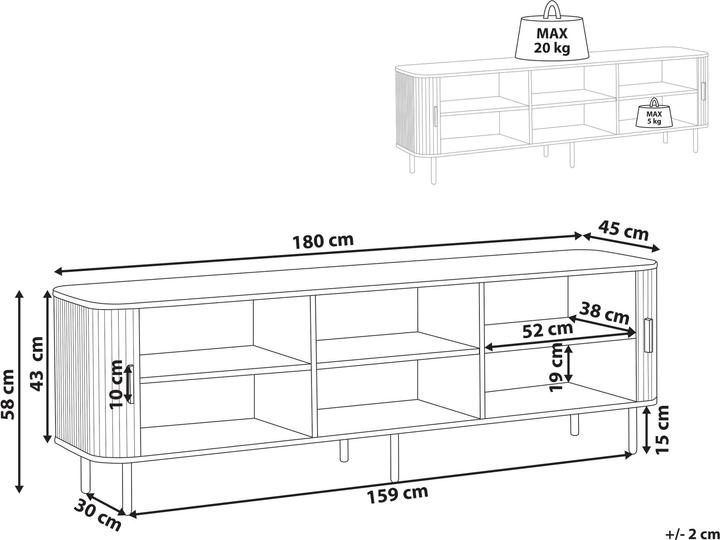 Actual product image Beliani Bradley (180 x 45 x 58 cm)