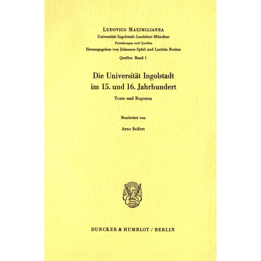 Die Universität Ingolstadt im 15. und 16. Jahrhundert., Fachbücher
