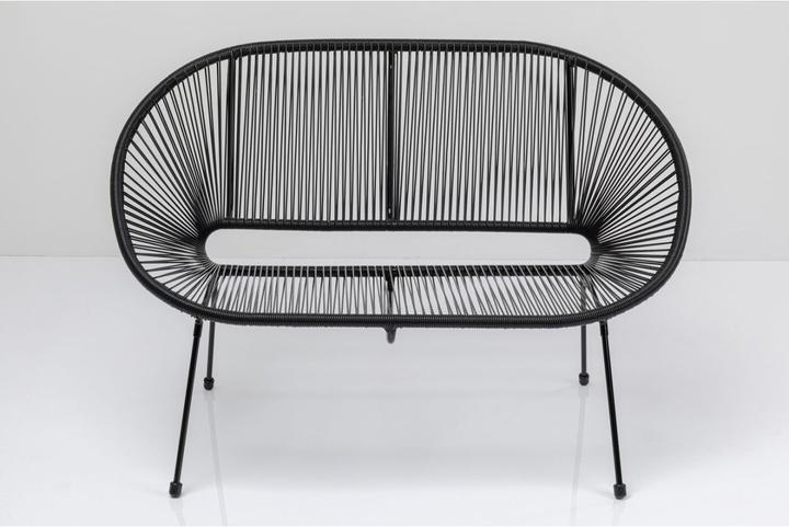 Kare Design Banc Acapulco Noir (121 cm)