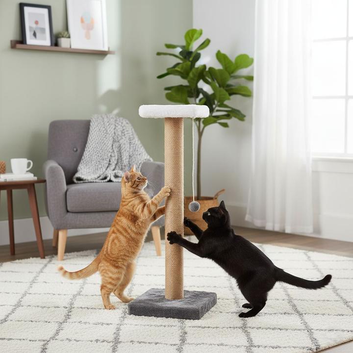 Immagine prodotto Paws & Whiskers Barco Cat Scratching Board (84 cm, Antracite, Bianco Beige)