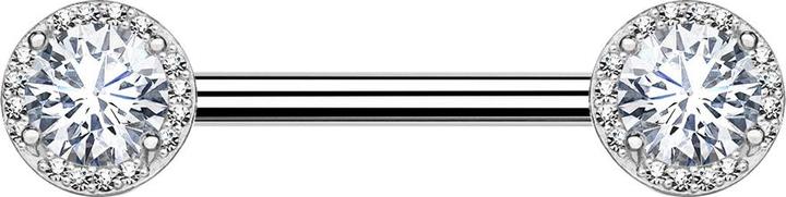 Immagine prodotto Star Piercing Barbell silber Kristall gefasst mit Kristallen (Ottone, Acciaio chirurgico 316L)