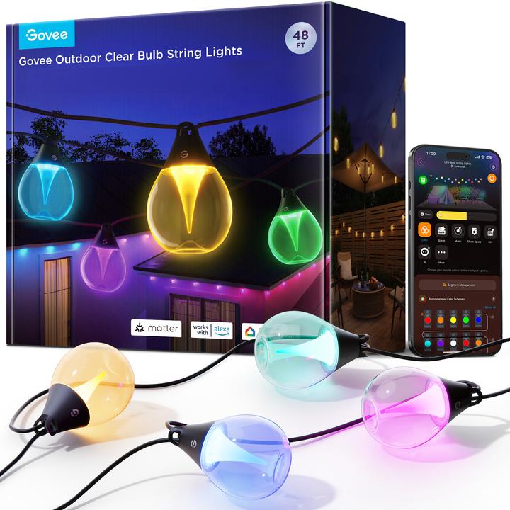 Govee Outdoor Clear Bulb String Lights (15 m)