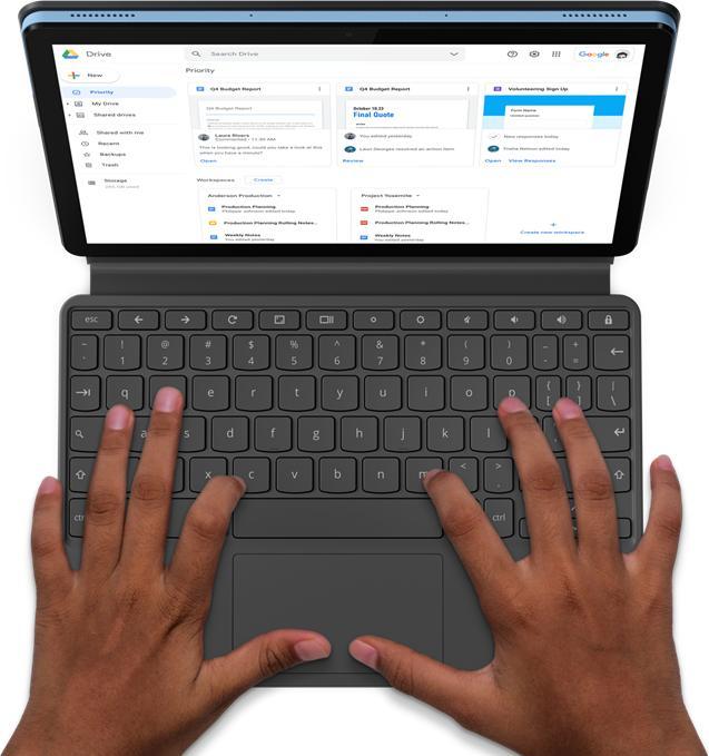 Actual product image Lenovo IdeaPad Duet Chromebook (10.10", 128 GB, Ice Blue, Iron grey)