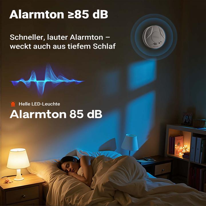 Actual product image Wiltec 10x Rauchmelder 3-V-Batterie Feuermelder HUSH-Funktion Brandschutzmelder