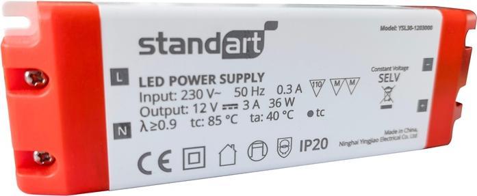 Standart POWER ADAPTER LED 36W 3A 12V DC IP20