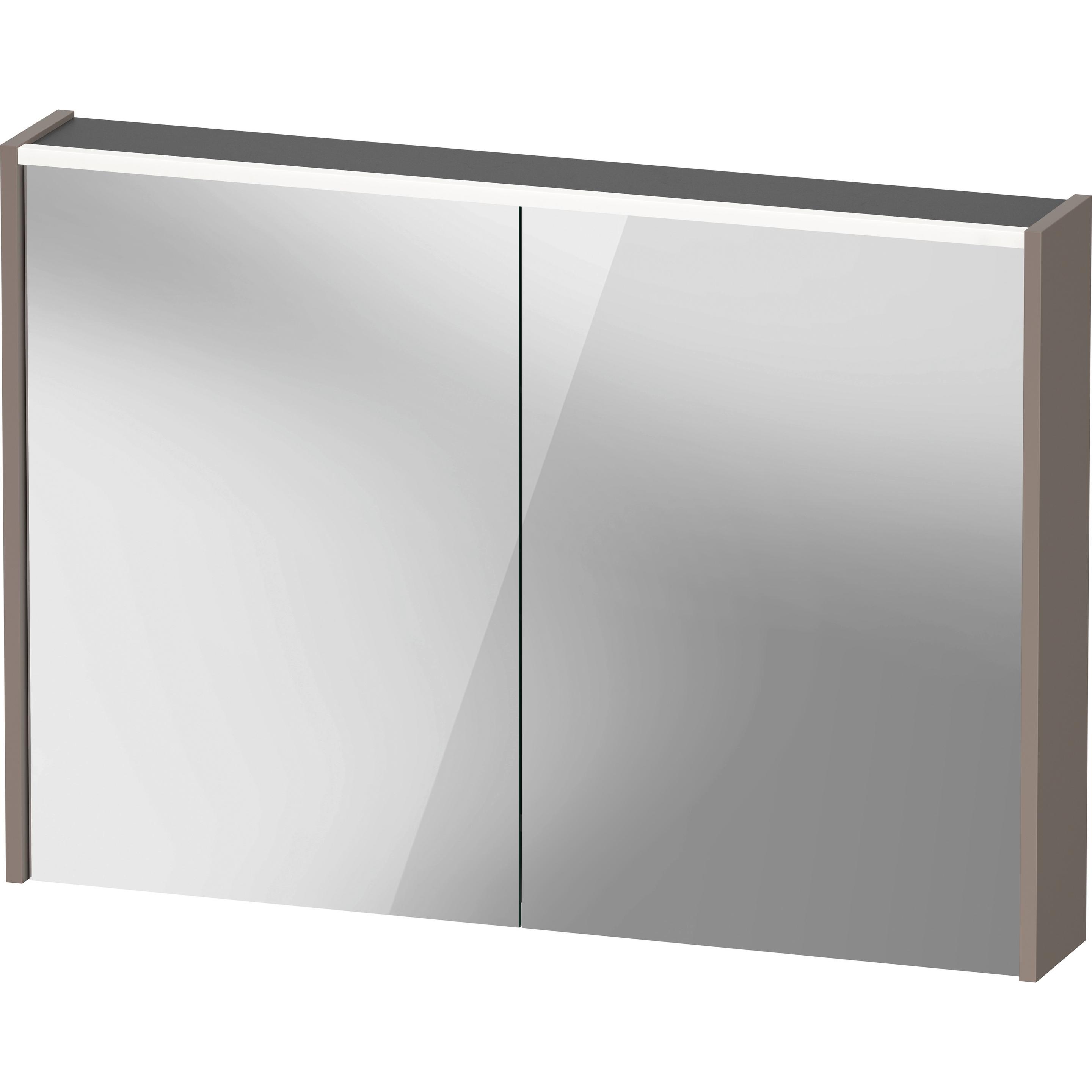 Duravit, Spiegelschrank, D-Code Spiegelschrank, Steckdose Typ F (EU, DE), 2 Türen, LED-Lichtfeld oben, 1000x700mm, 7