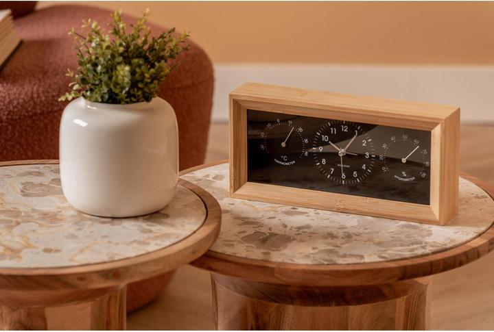 Produktbild Karlsson Klassischer Wecker Neat Rectangle Bambus / Schwarz