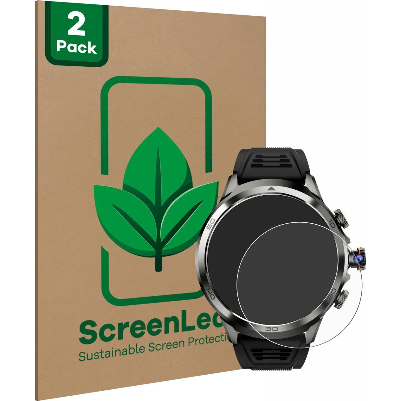 ScreenLeaf Schutzfolie nachhaltiger Displayschutz Display Schutz Folie Klar Transparent, Smartwatch Schutzfolie, Transpa...