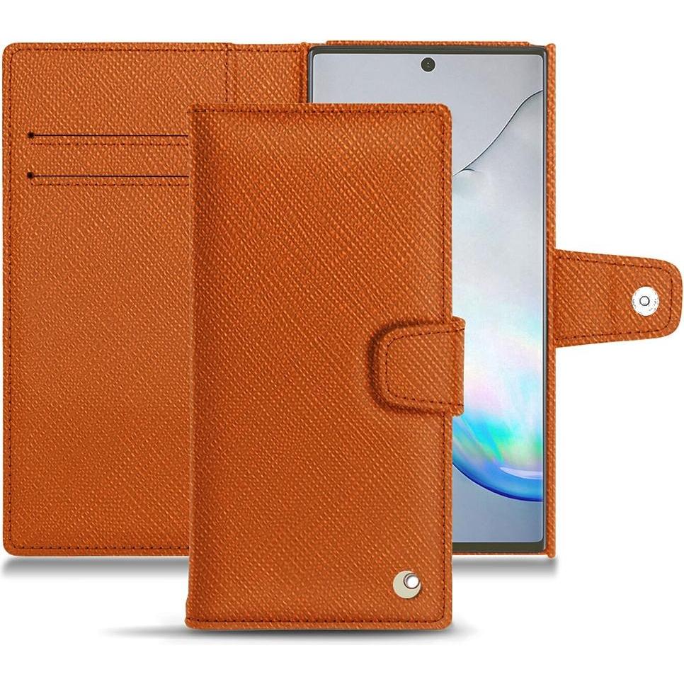 Noreve Lederschutzhülle Wallet (Samsung Galaxy Note 10+), Smartphone Hülle, Orange