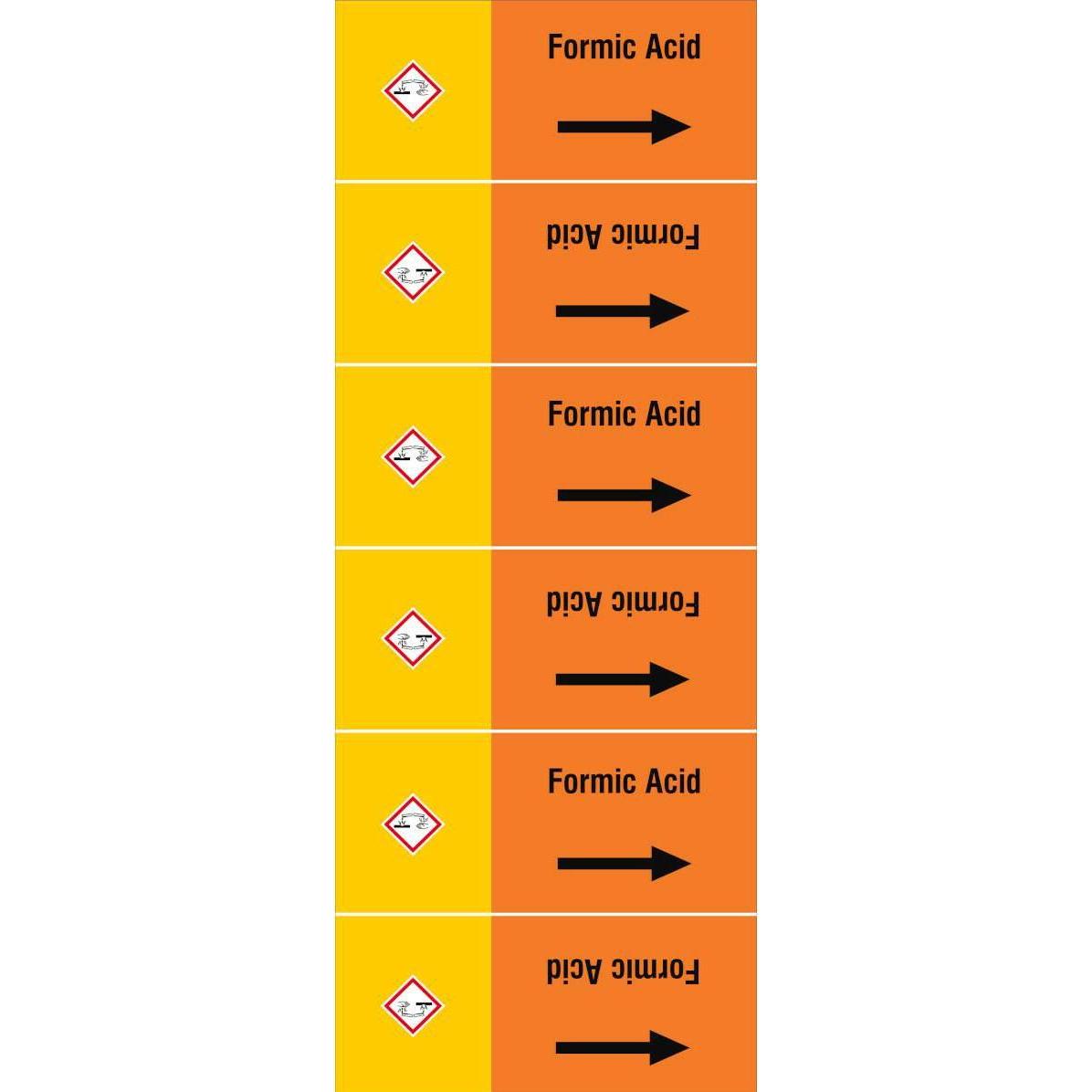 Brady, Etiketten, ISO 20560 Pipe Markers - Acids