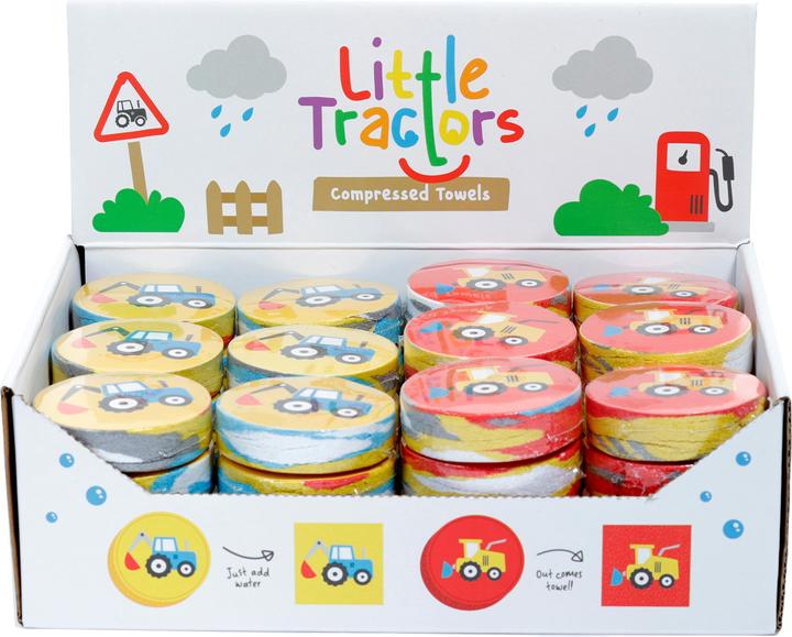 Produktbild Puckator Little Tractors Traktoren Komprimiertes Reisehandtuch Waschlappen