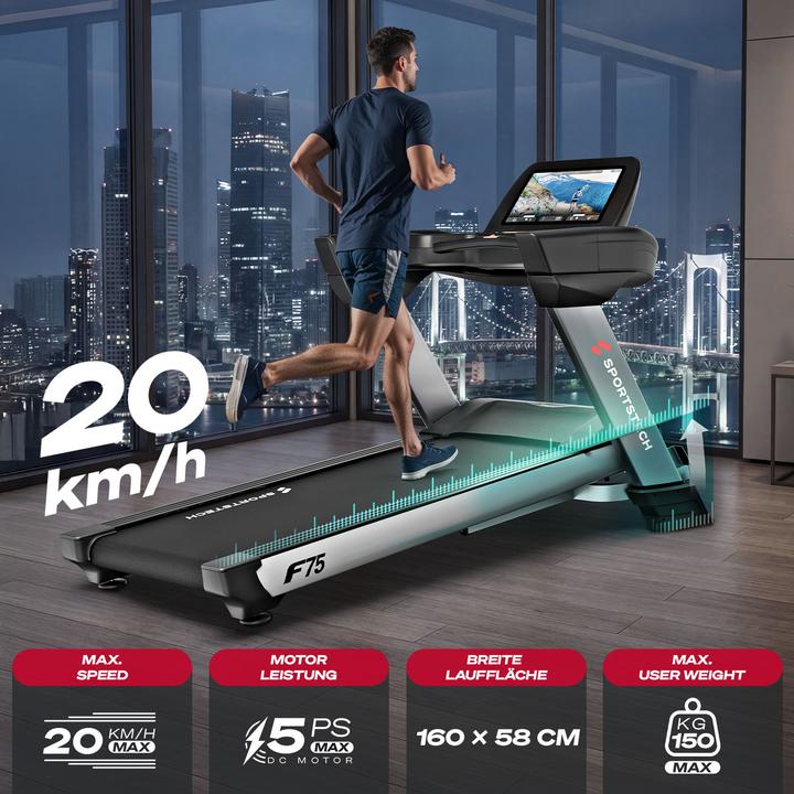 Actual product image Sportstech Laufband F75 21inch