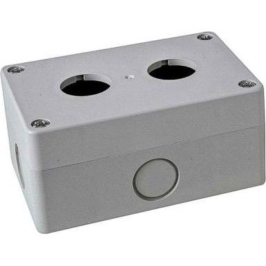 Rs Pro Steuerstation Leergehäuse, 2 x Ø 22mm, 105 x 70 x 51mm, Grau, ABS, IP 65, Taster + Schalter, Grau