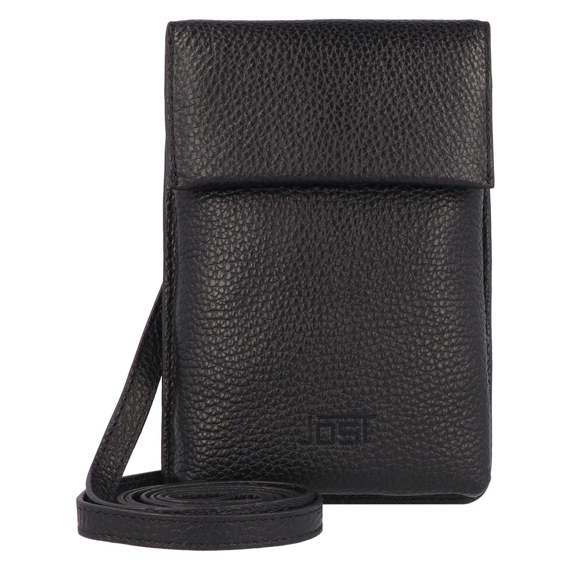 Jost, Damen, Handtasche, Vika Handytasche Leder 12 Cm, Schwarz