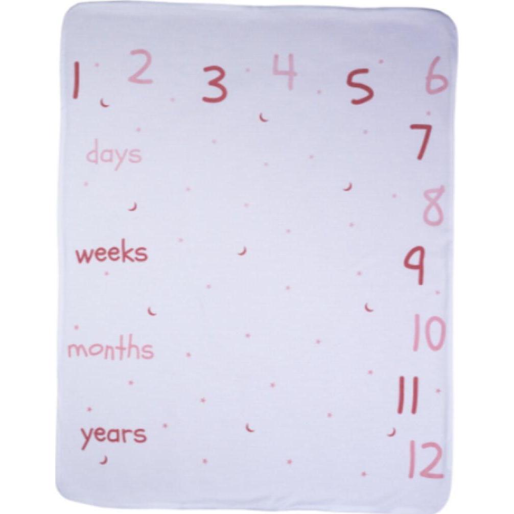 Thumbnail - Bubaba, Babydecke, Decke Mein erstes Jahr - rosa und weiss