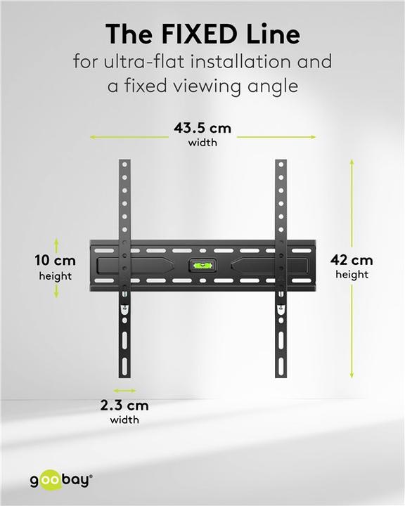 Image du produit Goobay TV-Wandhalterung FIXED L (Mur)