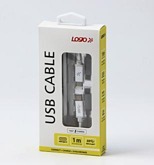 Produktbild Logo USB-Kabelis USB-C - USB-C 1 m Baltas (1 m, USB 3.2 Gen 1)