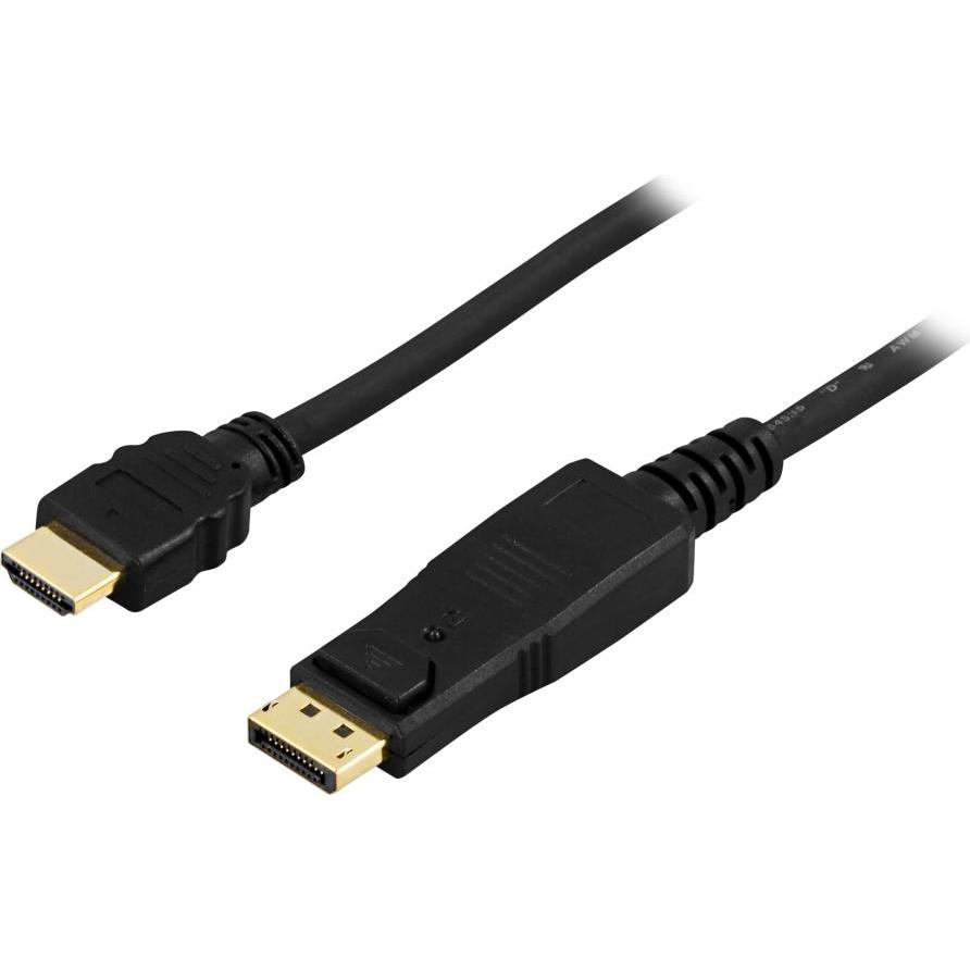 Deltaco DP-3030 Videokabel-Adapter 3 m DisplayPort HDMI Typ A (Standard) Schwarz (3 m, DisplayPort), Video Kabel